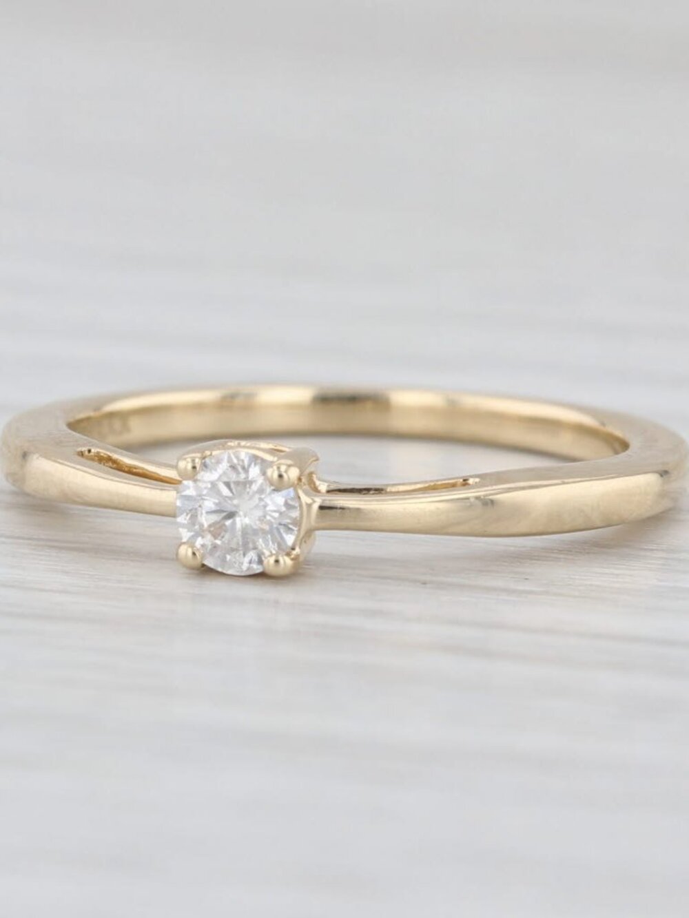 0.16ctw Diamond Solitaire Engagement Ring 14k Yellow Gold Size 6.25 Promise